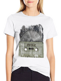 Music Saw Blade Cassette Tape Graphic T-Shirt