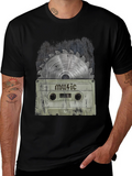 Music Saw Blade Cassette Tape Graphic T-Shirt