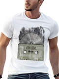 Music Saw Blade Cassette Tape Graphic T-Shirt