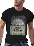 Music Saw Blade Cassette Tape Graphic T-Shirt