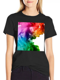 Rainbow Clouds Classic Cotton Tee – Unisex Comfort For Any Season
