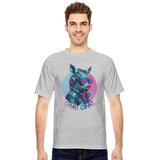 Rebellious wild pig in blue and pink