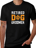 Retired Dog Groomer Fur Artist Retirement Party Classic Cotton Tee – Unisex Comfort For Any Season