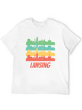 Retro Lansing MI Skyline Pop Art Classic Cotton Tee – Unisex Comfort For Any Season