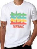Retro Lansing MI Skyline Pop Art Classic Cotton Tee – Unisex Comfort For Any Season