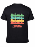 Retro Lansing MI Skyline Pop Art Classic Cotton Tee – Unisex Comfort For Any Season
