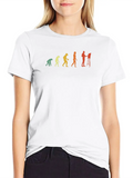 Retro Painting Evolution Classic Cotton Tee – Unisex Comfort For Any Season