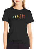Retro Painting Evolution Classic Cotton Tee – Unisex Comfort For Any Season