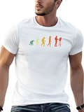 Retro Painting Evolution Classic Cotton Tee – Unisex Comfort For Any Season