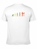 Retro Painting Evolution Classic Cotton Tee – Unisex Comfort For Any Season