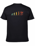 Retro Painting Evolution Classic Cotton Tee – Unisex Comfort For Any Season