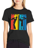 Retro Saxophone Classic Cotton Tee – Unisex Comfort For Any Season