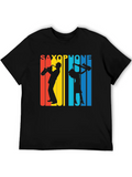 Retro Saxophone Classic Cotton Tee – Unisex Comfort For Any Season