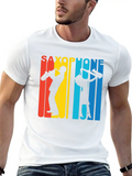 Retro Saxophone Classic Cotton Tee – Unisex Comfort For Any Season
