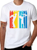 Retro Saxophone Classic Cotton Tee – Unisex Comfort For Any Season