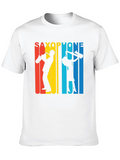 Retro Saxophone Classic Cotton Tee – Unisex Comfort For Any Season