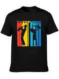 Retro Saxophone Classic Cotton Tee – Unisex Comfort For Any Season