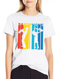 Retro Saxophone Classic Cotton Tee – Unisex Comfort For Any Season