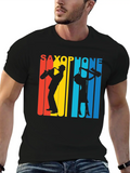 Retro Saxophone Classic Cotton Tee – Unisex Comfort For Any Season