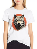 Retro Style Wolf Classic Cotton Tee – Unisex Comfort For Any Season