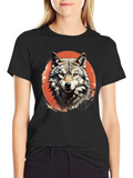 Retro Style Wolf Classic Cotton Tee – Unisex Comfort For Any Season