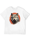 Retro Style Wolf Classic Cotton Tee – Unisex Comfort For Any Season