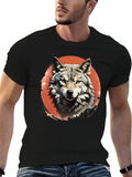 Retro Style Wolf Classic Cotton Tee – Unisex Comfort For Any Season