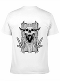 Skull Graphic Black T-Shirt - Rock On Skeleton Design