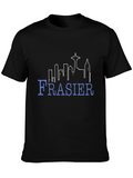 Frasier TV Show Seattle Skyline Black T-Shirt