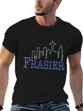 Frasier TV Show Seattle Skyline Black T-Shirt