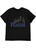 Frasier TV Show Seattle Skyline Black T-Shirt