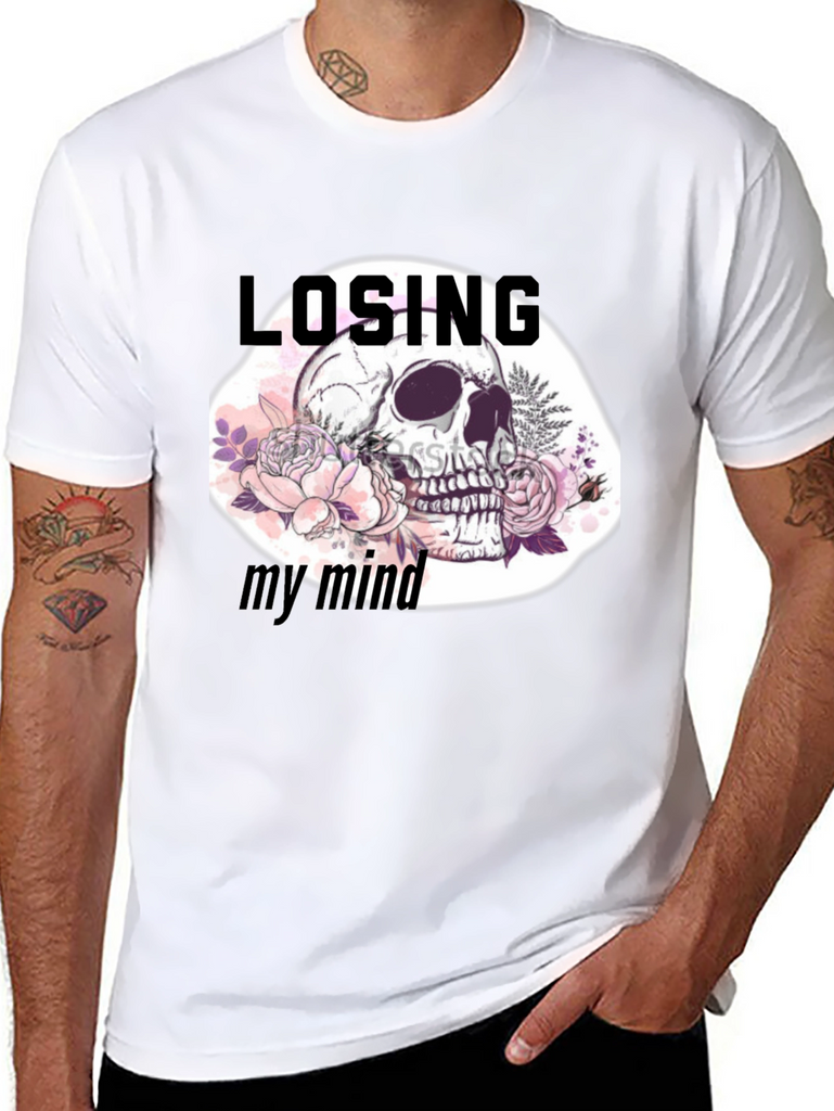 Losing My Mind Skull Graphic T-Shirt