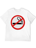 No Smoking T-Shirt - Black Crew Neck