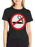 No Smoking T-Shirt - Black Crew Neck