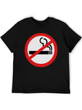 No Smoking T-Shirt - Black Crew Neck