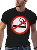 No Smoking T-Shirt - Black Crew Neck