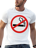 No Smoking T-Shirt - Black Crew Neck
