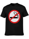 No Smoking T-Shirt - Black Crew Neck