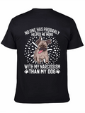 Narcissism Dog Graphic Tee - Black