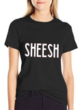 Sheesh Graphic Tee - Trendy Black T-Shirt
