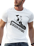 Saxophone Music Note Graphic T-Shirt - Black