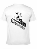 Saxophone Music Note Graphic T-Shirt - Black