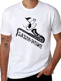 Saxophone Music Note Graphic T-Shirt - Black