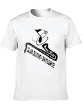 Saxophone Music Note Graphic T-Shirt - Black