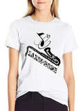 Saxophone Music Note Graphic T-Shirt - Black