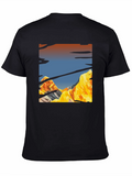 Mountain Graphic Print Black T-Shirt