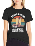 Spurs & Bling Cowgirl T-Shirt: Western Style