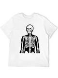 Skeleton Print Crew Neck T-Shirt