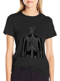Skeleton Print Crew Neck T-Shirt