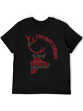 Plaid Deer Graphic Tee - Oh My Deer T-Shirt